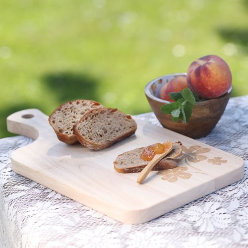 Artikel Deko Schneidebrett mit Kleeblättern Mangoholz 38×22cm