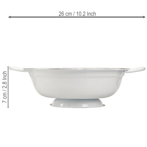 Artikel Deko Schüssel Metall in Weiß Schwarz Vintage Ø20,5cm 3St
