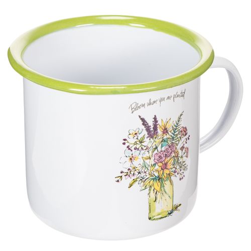 Deko Tasse Pflanztopf emailliert Ø11,5cm H10cm kaufen | Floristik24.de