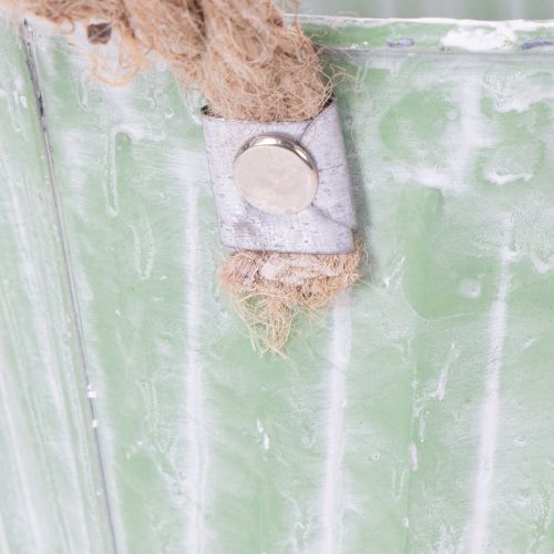 Deko-Topf, Metalleimer zum Bepflanzen, Pflanzgefäß mit Henkeln, Rosa/Grün/Gelb Shabby Chic Ø15cm H13cm 3er-Set | Floristik24.de