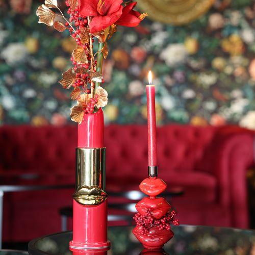 Deko Vase Lippenstift Design für Kunstblumen mit langem Stiel 38cm | Floristik24.de