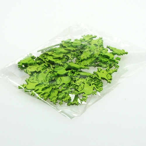 Floristik24 Streudeko Holzfrosch Grün 4cm 72 St