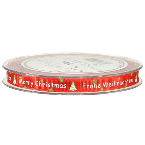 Artikel Geschenkband Frohe Weihnachten Rot Weiß B10mm L20m