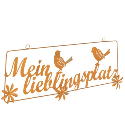 Dekohänger mit Vögeln, “Mein Lieblingsplatz”, Gartendeko Edelrost L55cm H20cm kaufen | Floristik24.de