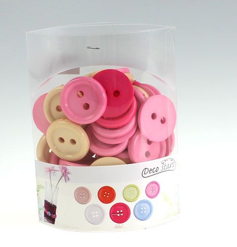 Floristik24 Deko-knöpfe Ø3,5cm 3-farbig 46 St