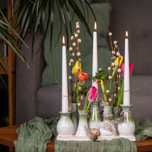 Artikel Dekorative Keramikvasen auf Tablett vielseitige Wohnraumdekoration 26cm