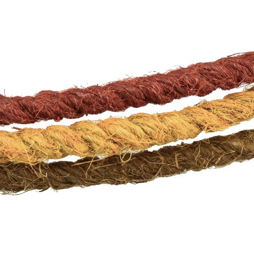 Artikel Dekoring farbig Ring mit Jute Gelb Ocker Braun Ø30cm 3St