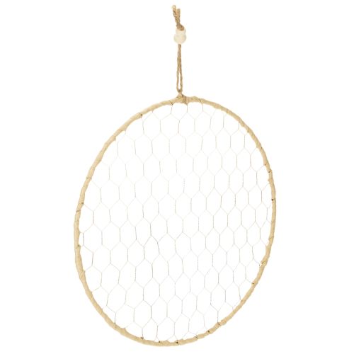 Dekoring Metall Ø38cm Hängedeko Raffia Silber Natur, Boho Wanddeko, Vielseitig Dekorierbar 4St kaufen | Floristik24.de
