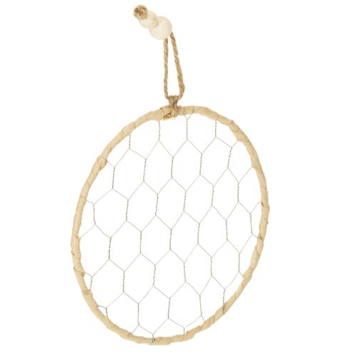 Floristik24 Dekoring Metall Raffia zum Aufhängen Ø20cm 4St Boho Wanddeko Fensterdekoration