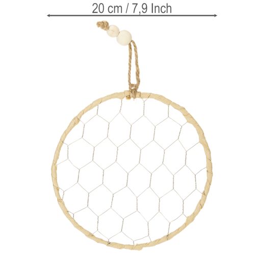 Artikel Dekoring Metall Raffia zum Aufhängen Ø20cm 4St Boho Wanddeko Fensterdekoration