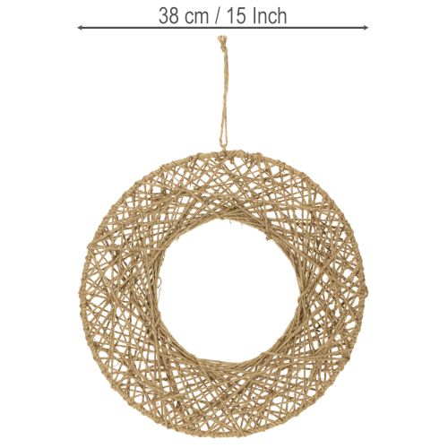 Dekoringe Jute Natur Hängedeko Boho Ø38cm 2St Metallringe Wanddeko Fensterdeko | Floristik24.de