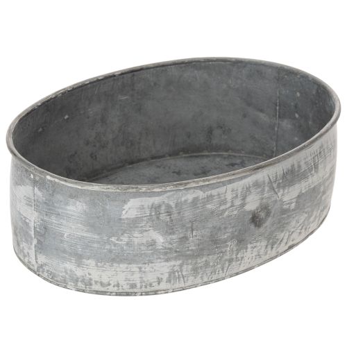 Dekoschale Metall Steckschale Oval Grau L22,5/19,5/16cm 3er-Set | Floristik24.de
