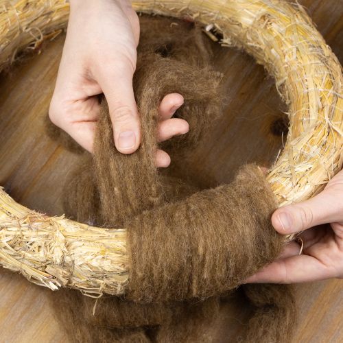 Artikel Wolllunte Dekowolle Braun 2m Wolllunte Filzwolle für Bastelarbeiten & Floristik