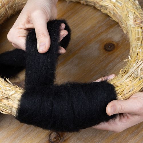 Artikel Dekowolle Wolllunte Filzwolle für kreative Bastelarbeiten und Floristik 2m Schwarz