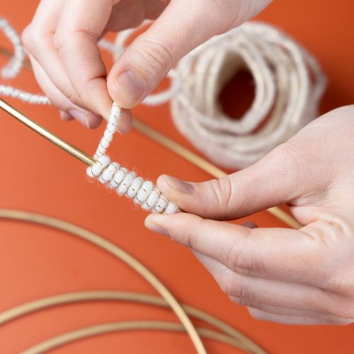 Artikel Wollkordel Weiß Goldfaden 5m x 5mm mit Draht für Deko und Basteln