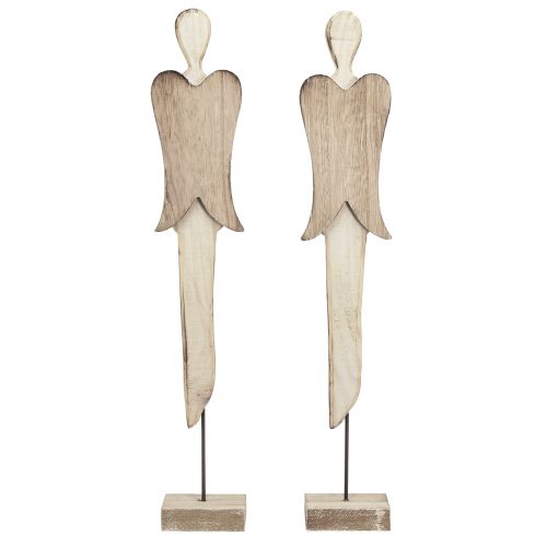 Floristik24 Engel Holz Figur Weihnachten Weiß gewaschen H46cm 2 St