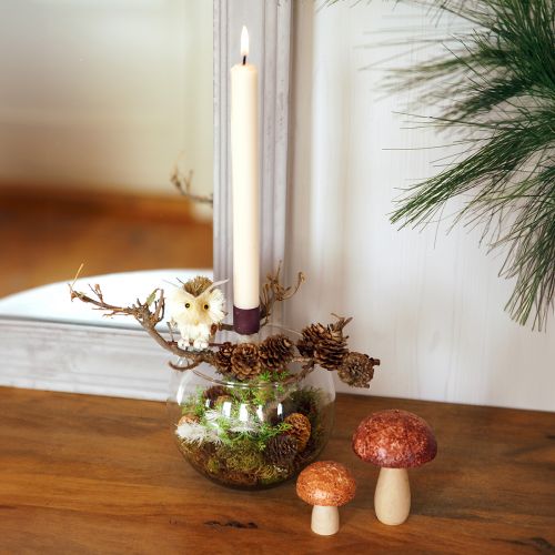 Artikel Eulen Deko Blumenstecker Herbstdeko Natur Ø4cm H8cm 4St