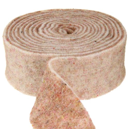 Filzband Wollband Dekostoff Braunrot Beige Wollfilz 7,5cm 5m