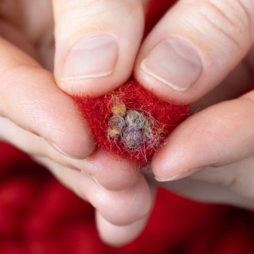 Artikel Flausch Mirabell Wollschnur mit Jute Wollkordel Rot 25m