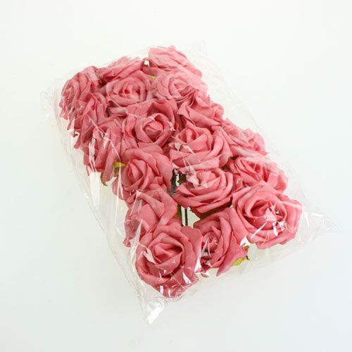 Floristik24 Foam-Rose Ø 8cm Rosa 18 St