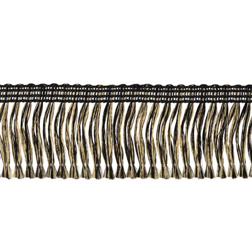 Fransenborte Schwarz Gold 4cm x 25m - Ideal für Kranzdeko, Trauerband & Vintage Accessoires | Floristik24.de