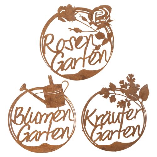 Gartendeko Rost, Schriftzug, Kräuter Blumen Rosen 29,5cm 3 St kaufen | Floristik24.de