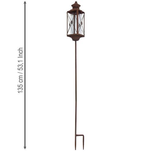 Gartenlaterne Metall Deko Rost Optik 12cmx12cmx135cm | Floristik24.de