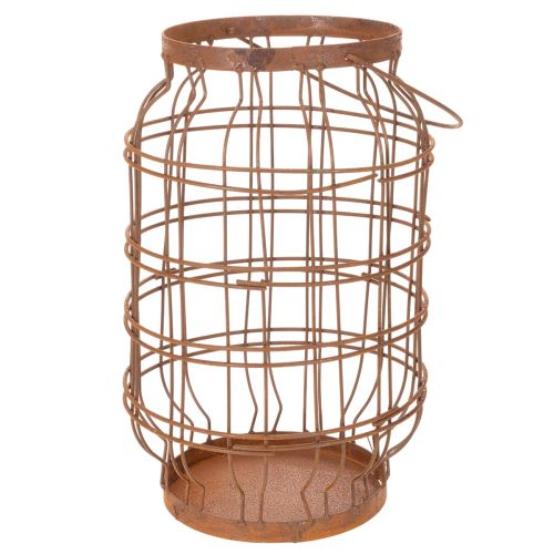 Gartenlaterne Metall Edelrost Henkel Vintage Ø19,5cm | Floristik24.de