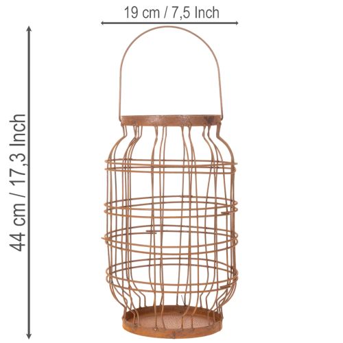 Gartenlaterne Metall Edelrost Henkel Vintage Ø19,5cm | Floristik24.de