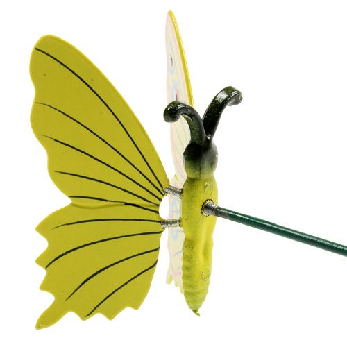 Artikel Schmetterling am Stab 17cm gelb