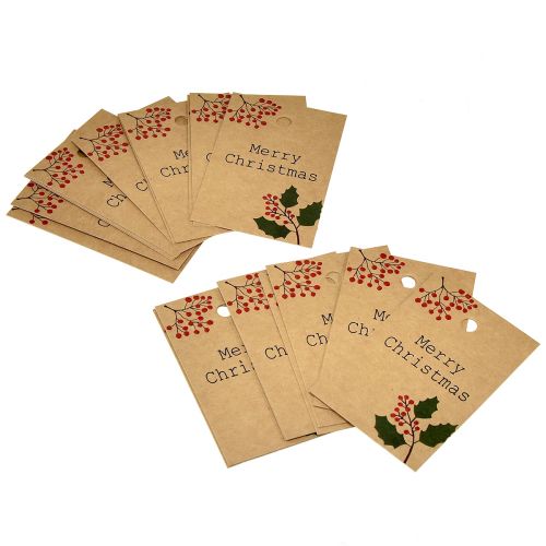 Artikel Geschenkanhänger Merry Christmas Papier Naturbraun 8,5×5,5cm 20 St