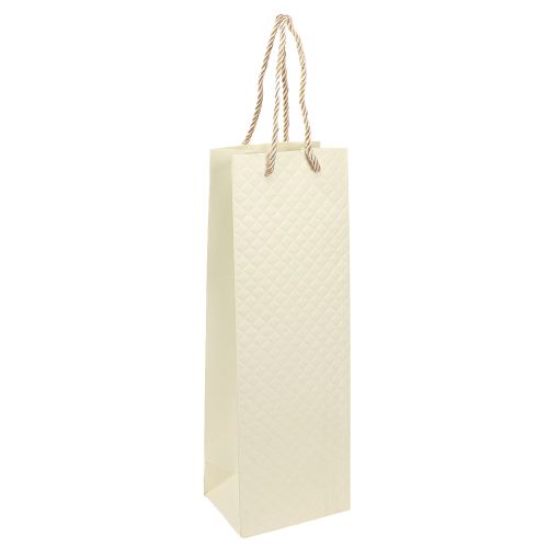 Geschenktüte für Flaschen Papier Creme 12×9×36cm 1 St