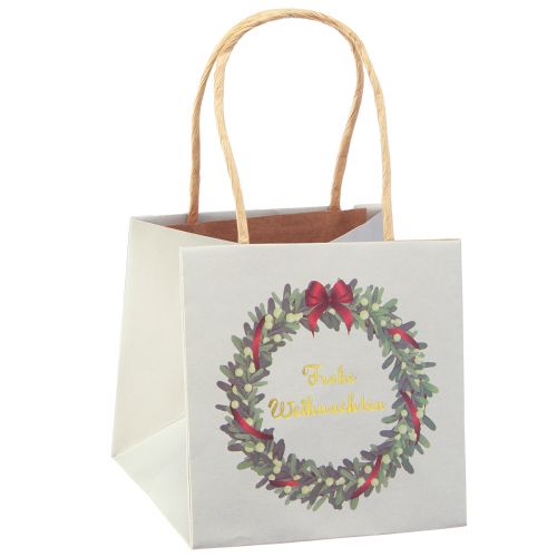 Artikel Geschenktüte mit Henkeln Geschenktasche Weihnachten Grau 10,5×10,5cm 8 St