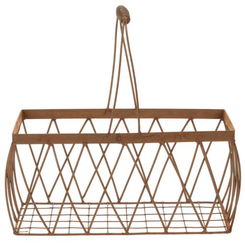 Gitterkorb Metall Korb Rost Optik 28x13,5x14cm 2St | Floristik24.de