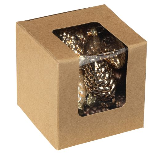 Artikel Glaszapfen zum Hängen Zapfen Glas Braun Gold 5,5cm 14 St