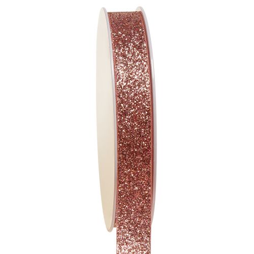 Floristik24 Glitzerband in Rosa Schmuckband Glimmer B15mm L18m