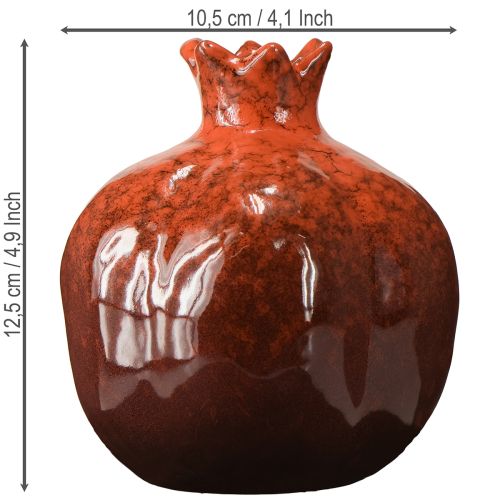 Granatapfel Deko Vase Keramik Rot Braun Ø10,5cm H12cm | Floristik24.de