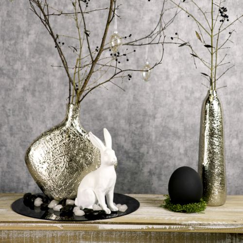 Floristik24 Hase sitzend Deko Hase Osterdeko Weiß Kunststein H22cm