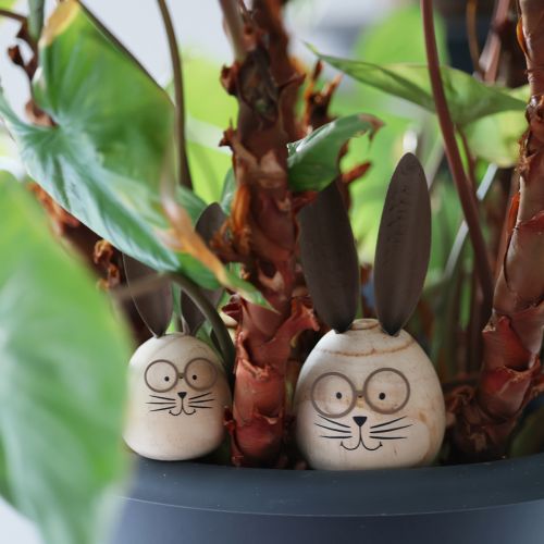 Artikel Hasen Dekofigur in Ei-Form mit Charakter für frühlingshafte und saisonale Dekoration 14cm 3St