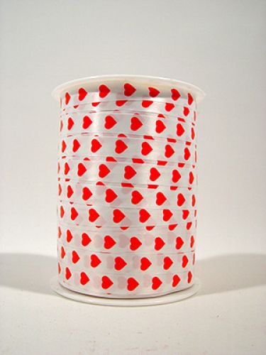 Floristik24 Herzband weiß/rot 10mm Simpatia 250m