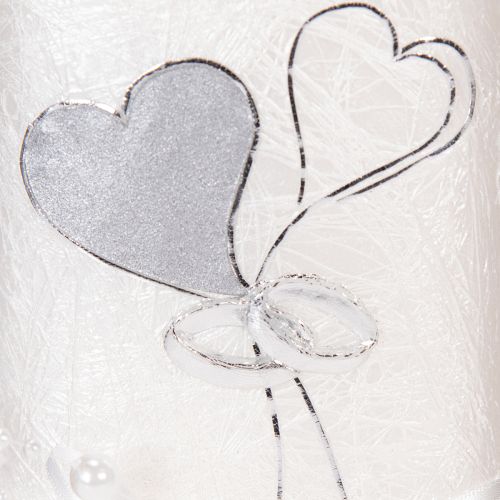 Hochzeitskerze Kerze Silberhochzeit Kerze Weiß 210/85mm | Floristik24.de