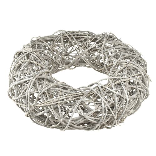 Holzkranz Dekokranz Rattan Natur Weiß Ø30cm H9,5cm | Floristik24.de