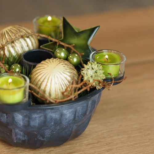 Floristik24 Holzsterne Weihnachtsdeko Streudeko Grün Glanz Ø5cm 8 St