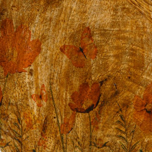 Artikel Holzteller Blumen Schmetterling Natur Pink Ø15cm 3St