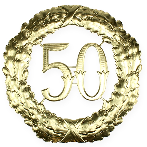 Jubiläumszahl 50 in Gold Ø40cm
