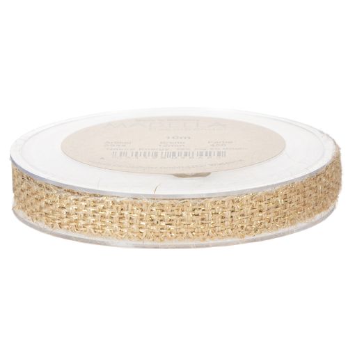 Juteband Rustikales Dekoband Jute Natur Gold 12mm 10m | Floristik24.de