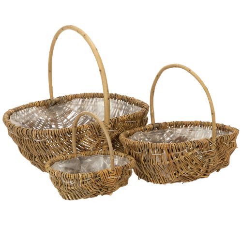 Kartoffelkorb 43/33/23cm mit Folie Natur Set von 3St | Floristik24.de