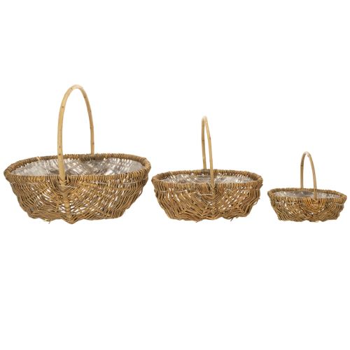 Kartoffelkorb 43/33/23cm mit Folie Natur Set von 3St | Floristik24.de