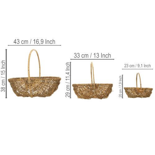 Kartoffelkorb 43/33/23cm mit Folie Natur Set von 3St | Floristik24.de