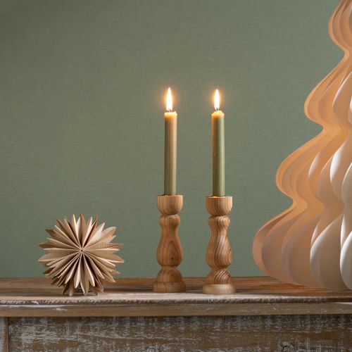 Artikel Kerzenhalter Holz Tischdeko für Stabkerzen H17cm 2 St
